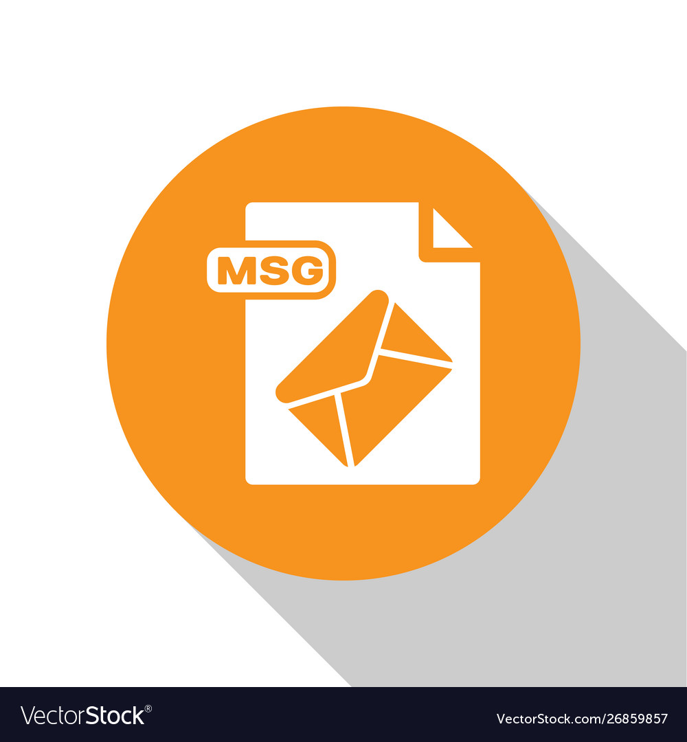 White msg file document download button icon vector image White msg file document download button icon