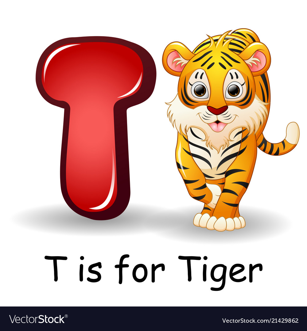 Letter T Tiger Coloring Page