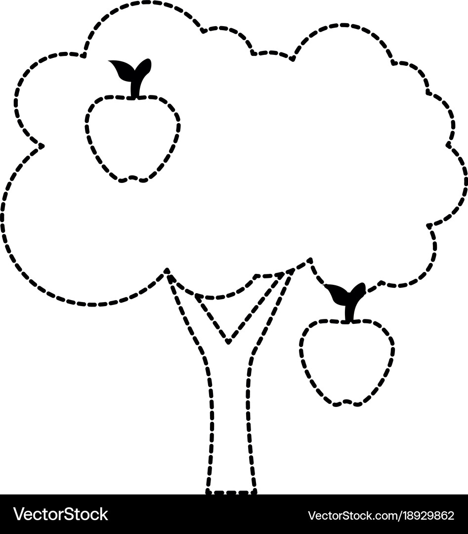 Apple tree isolated icon Royalty Free Vector Image