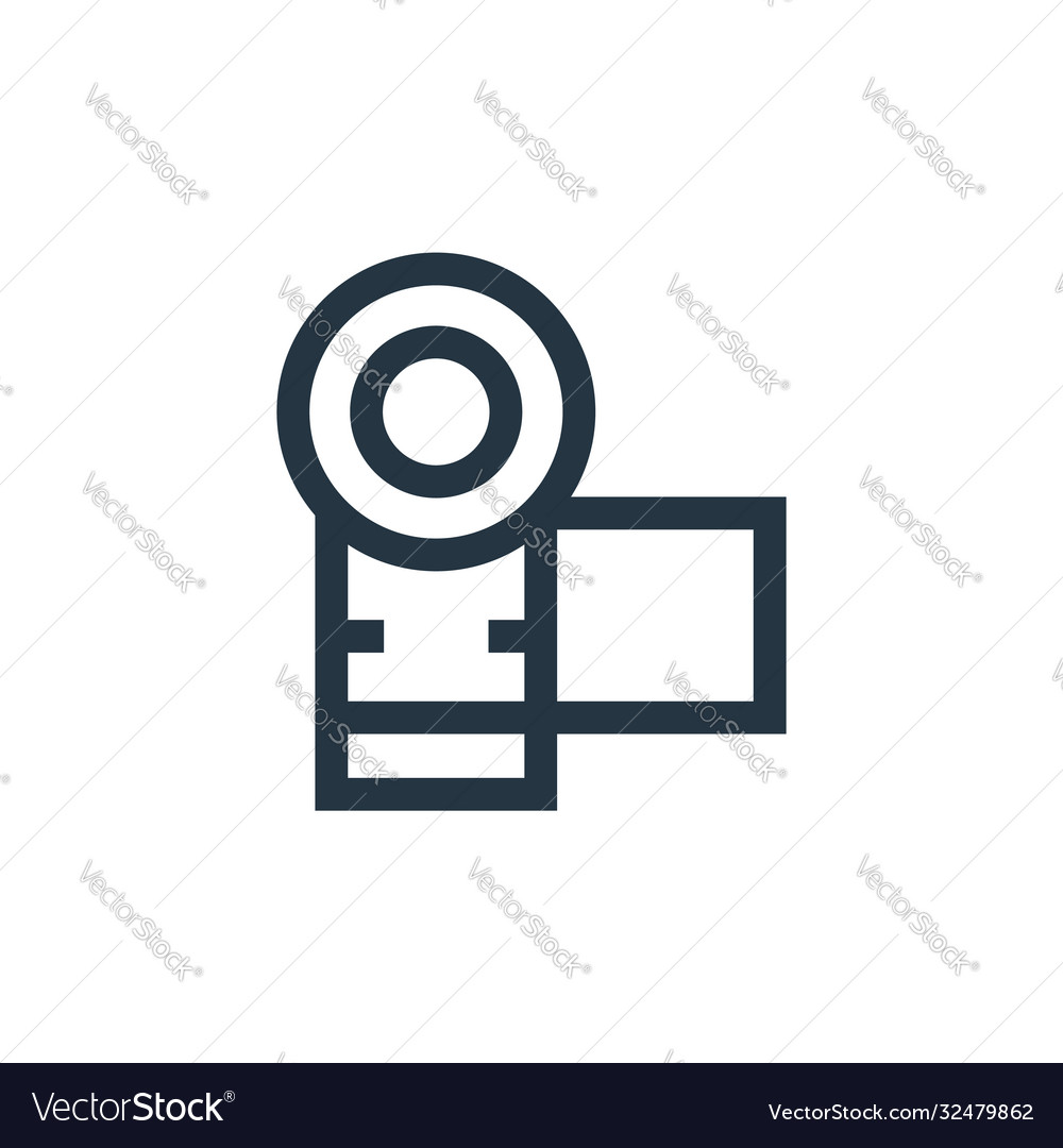 Camera icon editable stroke linear
