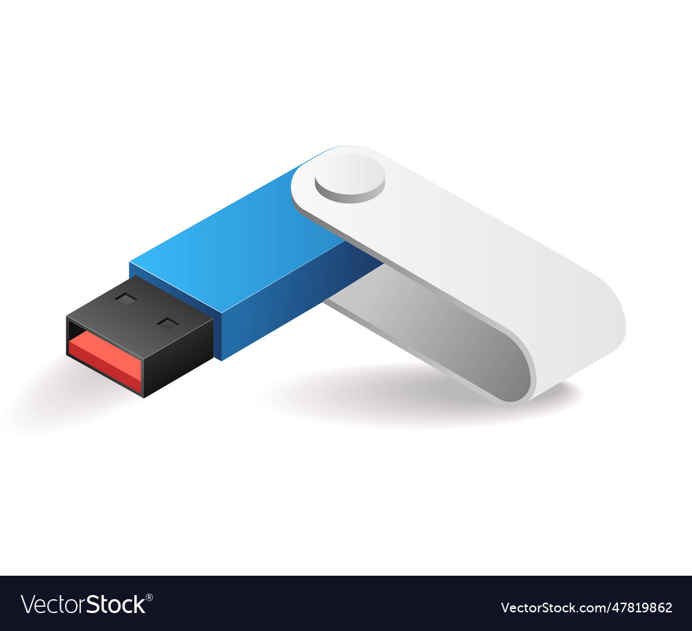 Flashdisk to store data concept isometric