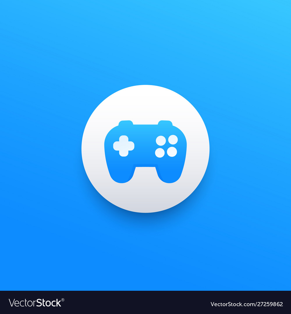 Games logo icon with gamepad Royalty Free Vector Image