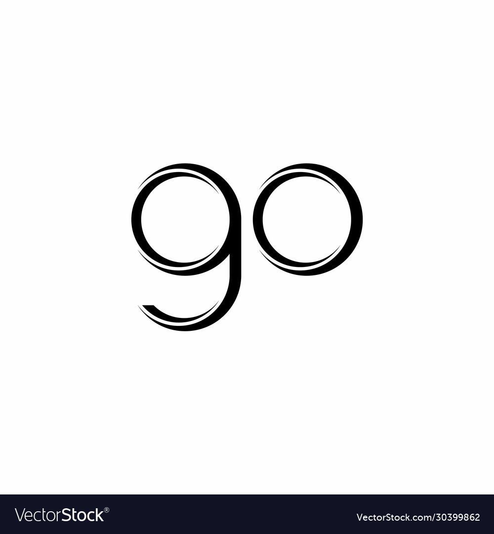 Go logo monogram with slice rounded modern design