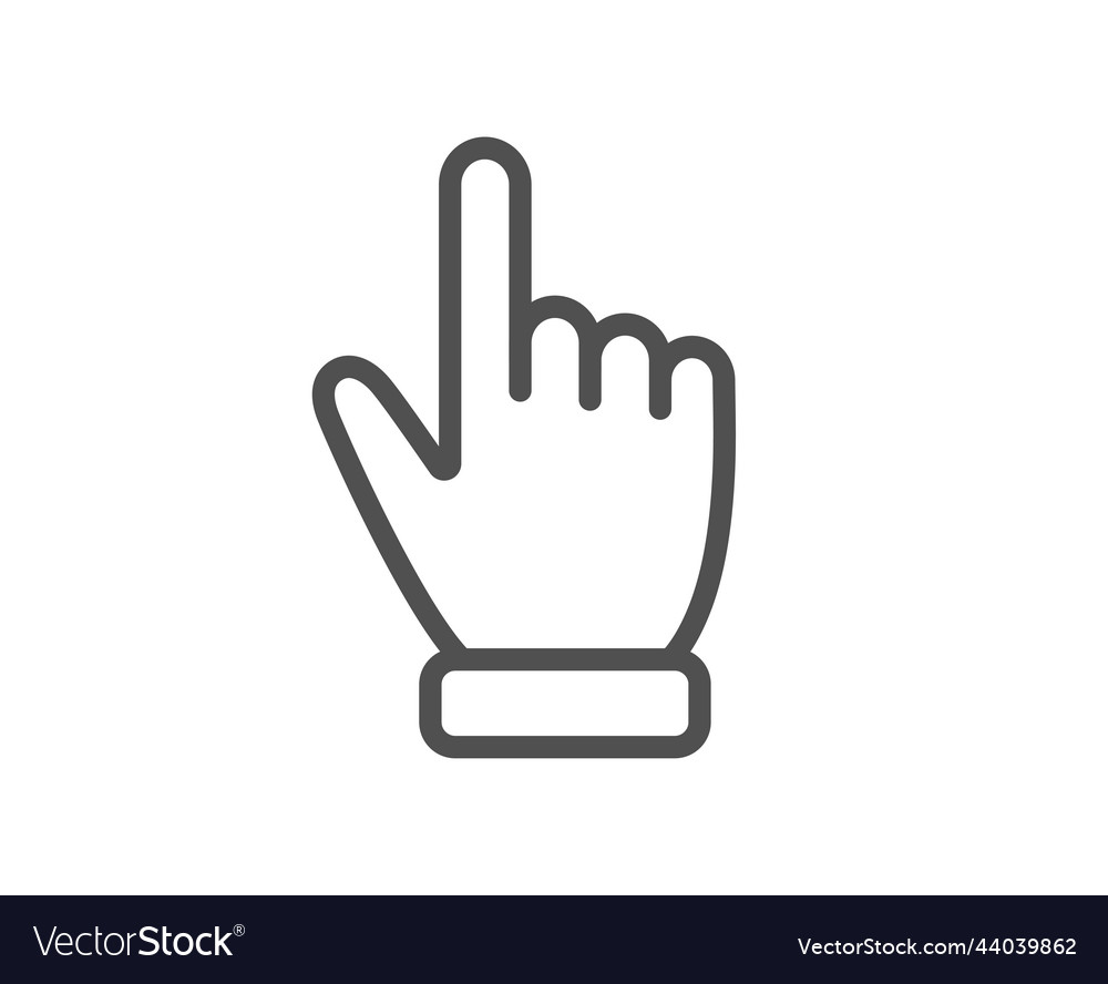 Hand cursor line icon click action sign