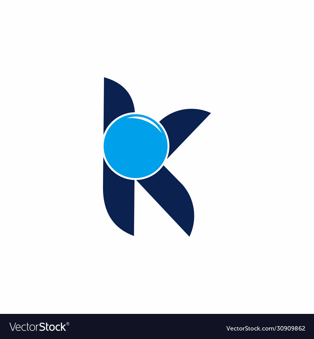 Letter k circle shine abstract geometric logo