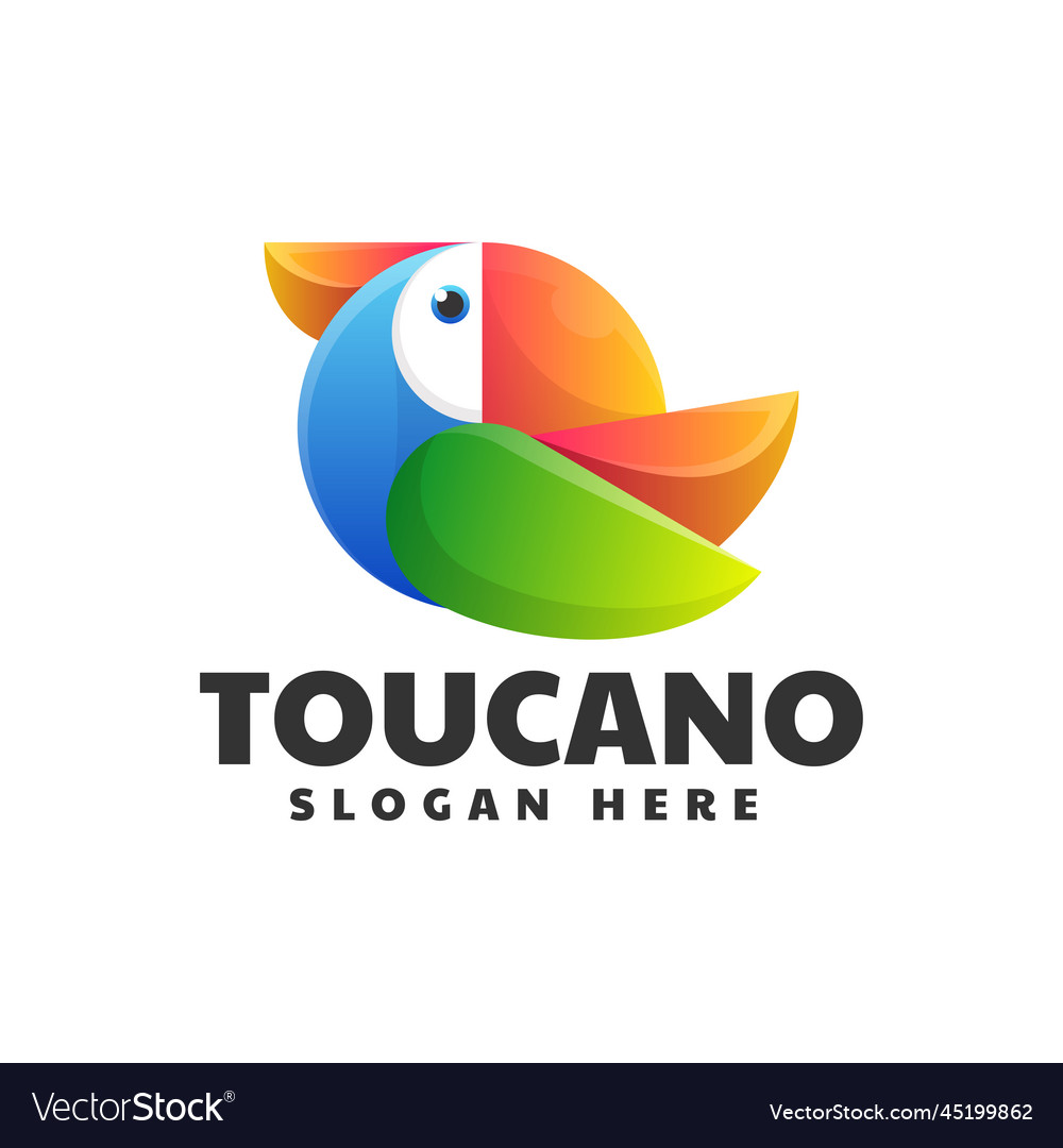 Logo toucan gradient colorful style