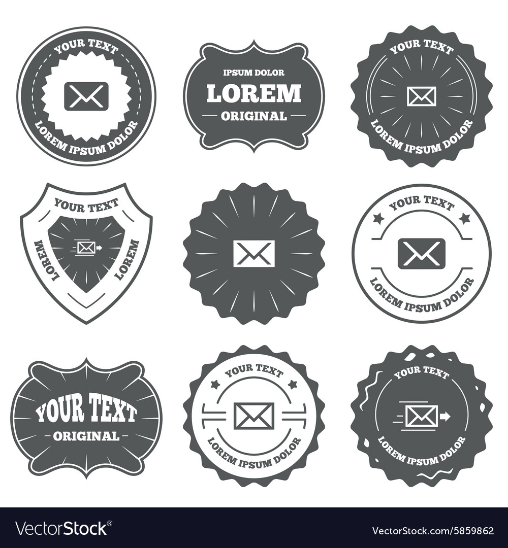 Mail envelope icons message symbols