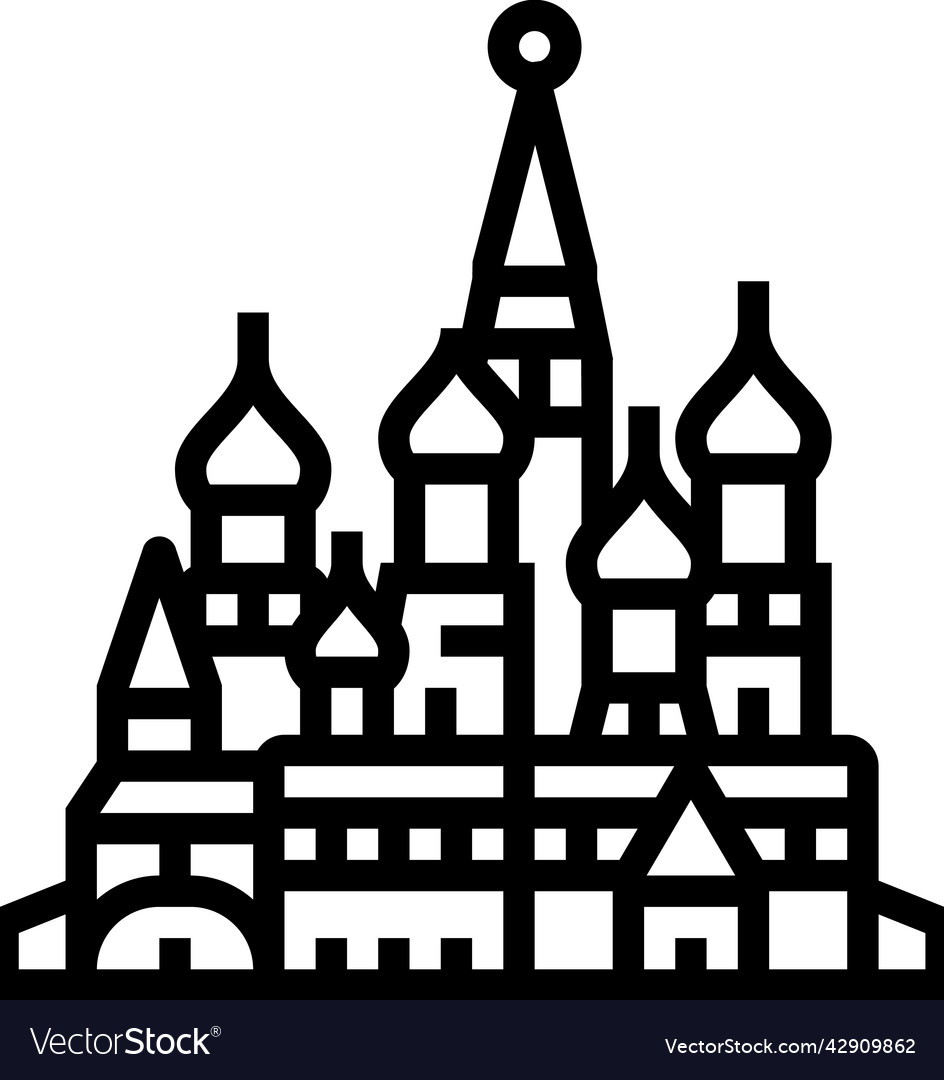 Saint basil cathedral line icon