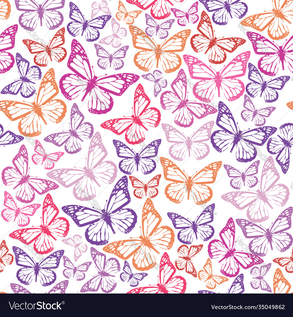 Seamless pattern with butterflies vector image Seamless pattern with butterflies