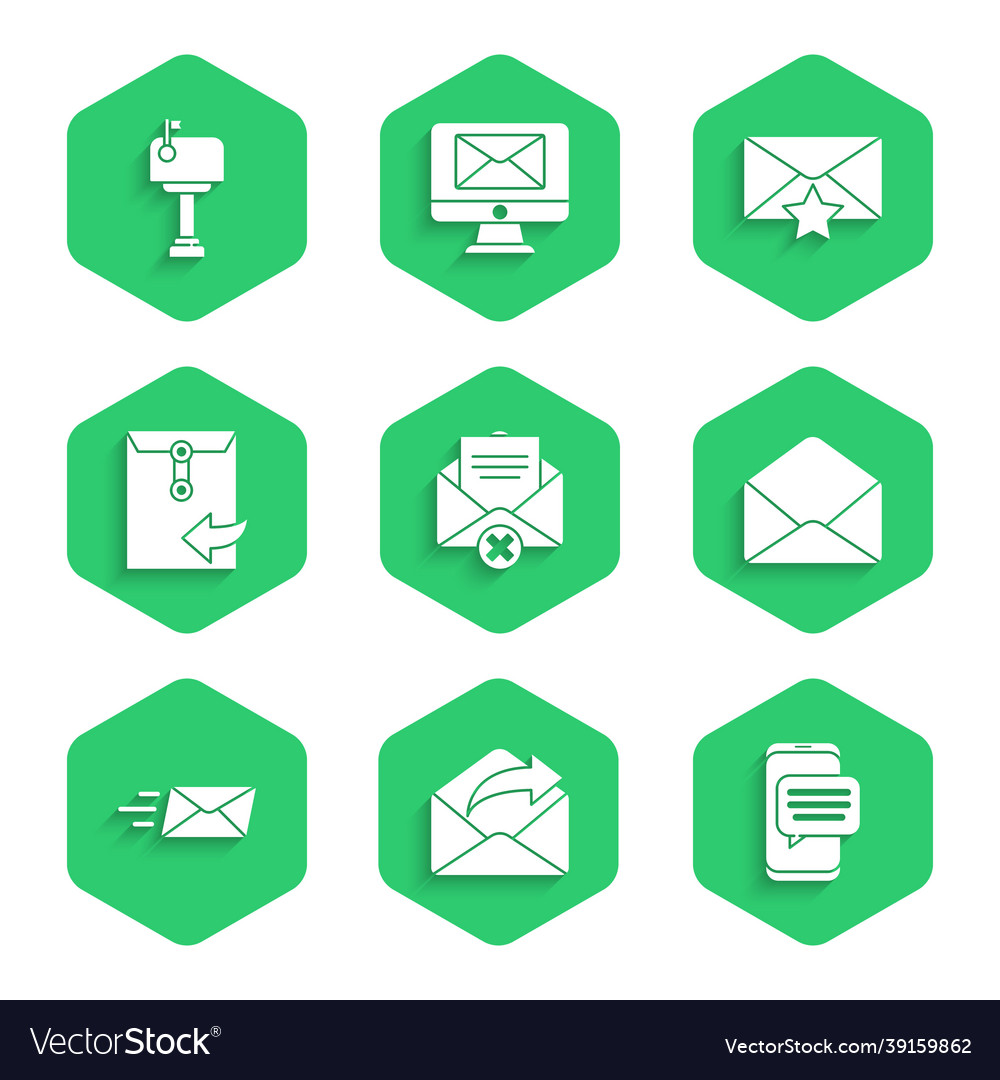 Set delete envelope outgoing mail chat messages Vector Image Set delete envelope outgoing mail chat messages