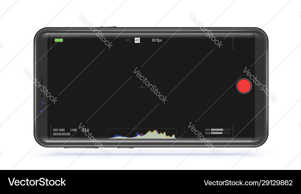 Smartphone interface with digital camera Vector Image