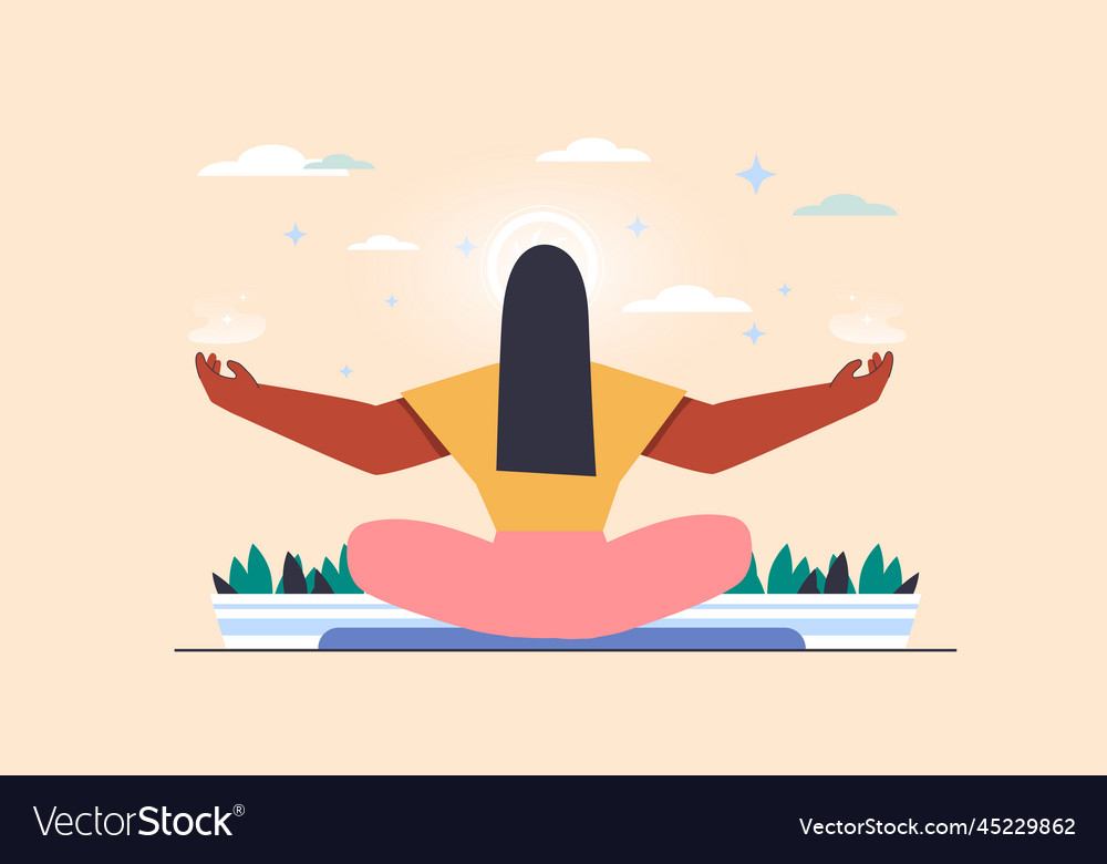 Spiritual development concept with people scene Vector Image