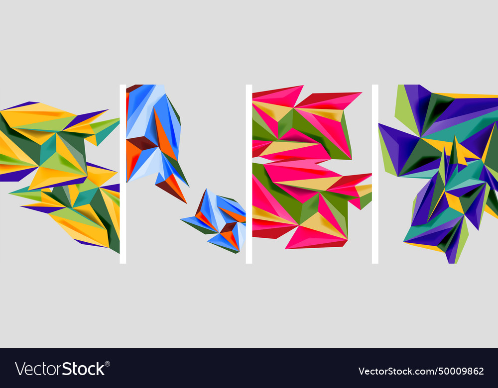 Triangle low poly mosaic posters