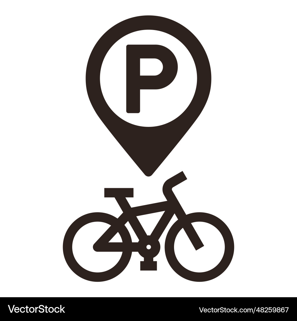 Bike parking map pin location Royalty Free Vector Image