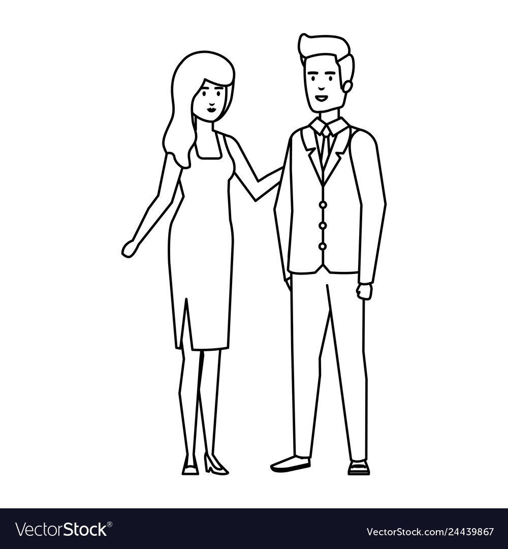 Business couple avatars characters Royalty Free Vector Image