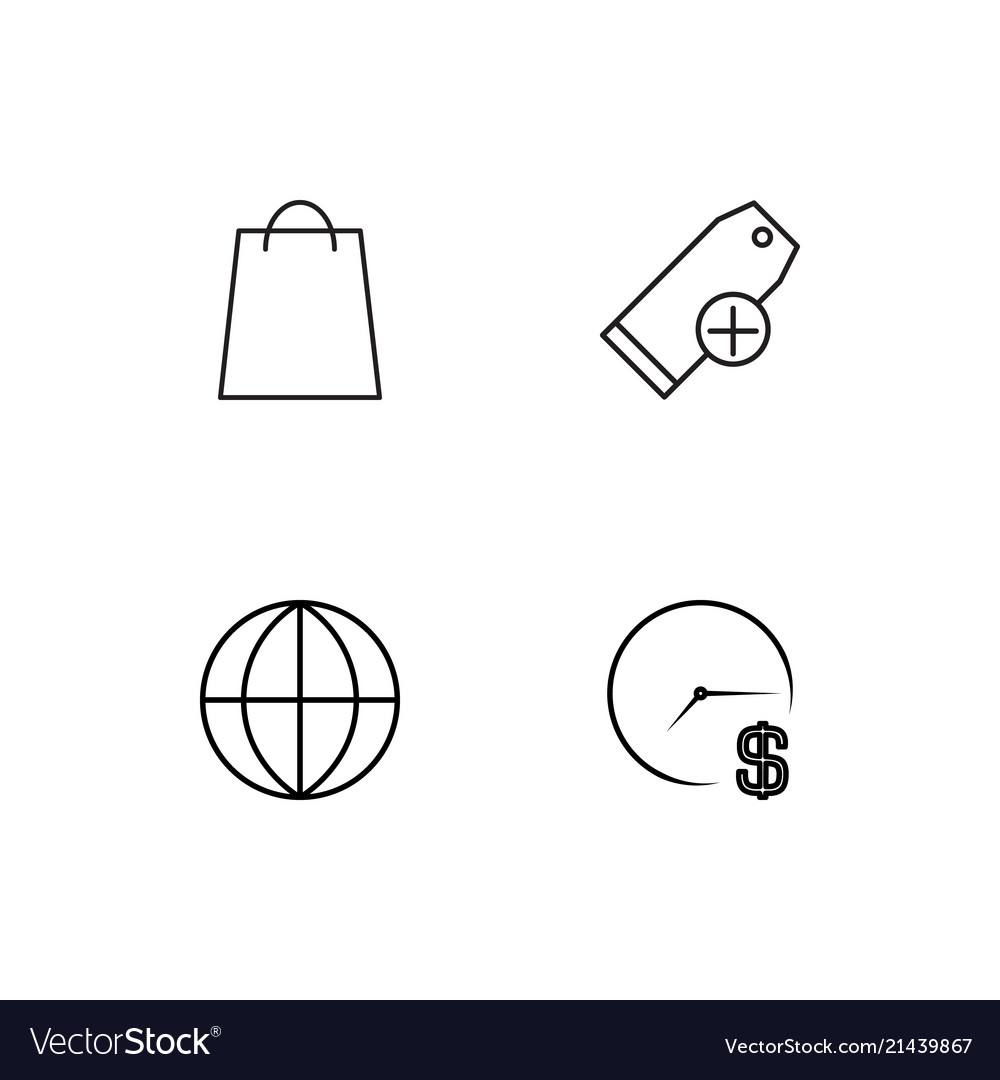 Business linear icons set simple outline