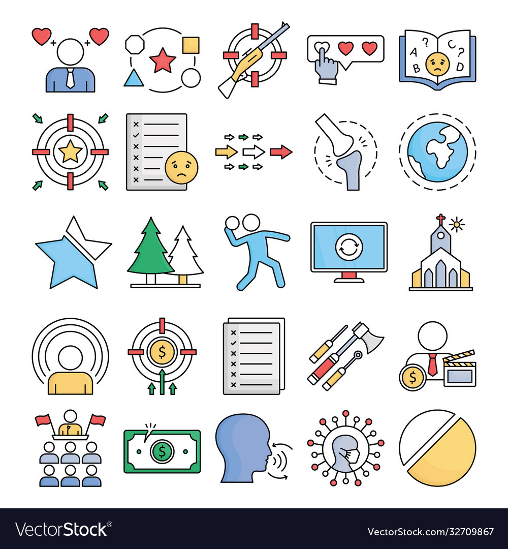 Explanatory icons set every single icon c