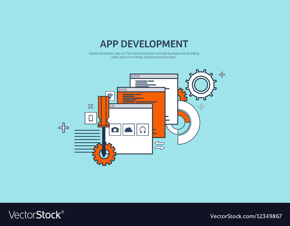 Flat background coding Royalty Free Vector Image