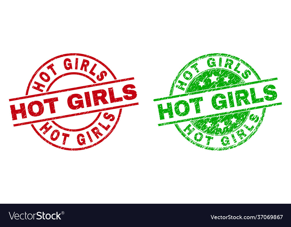 Hot girls round stamps using rubber style