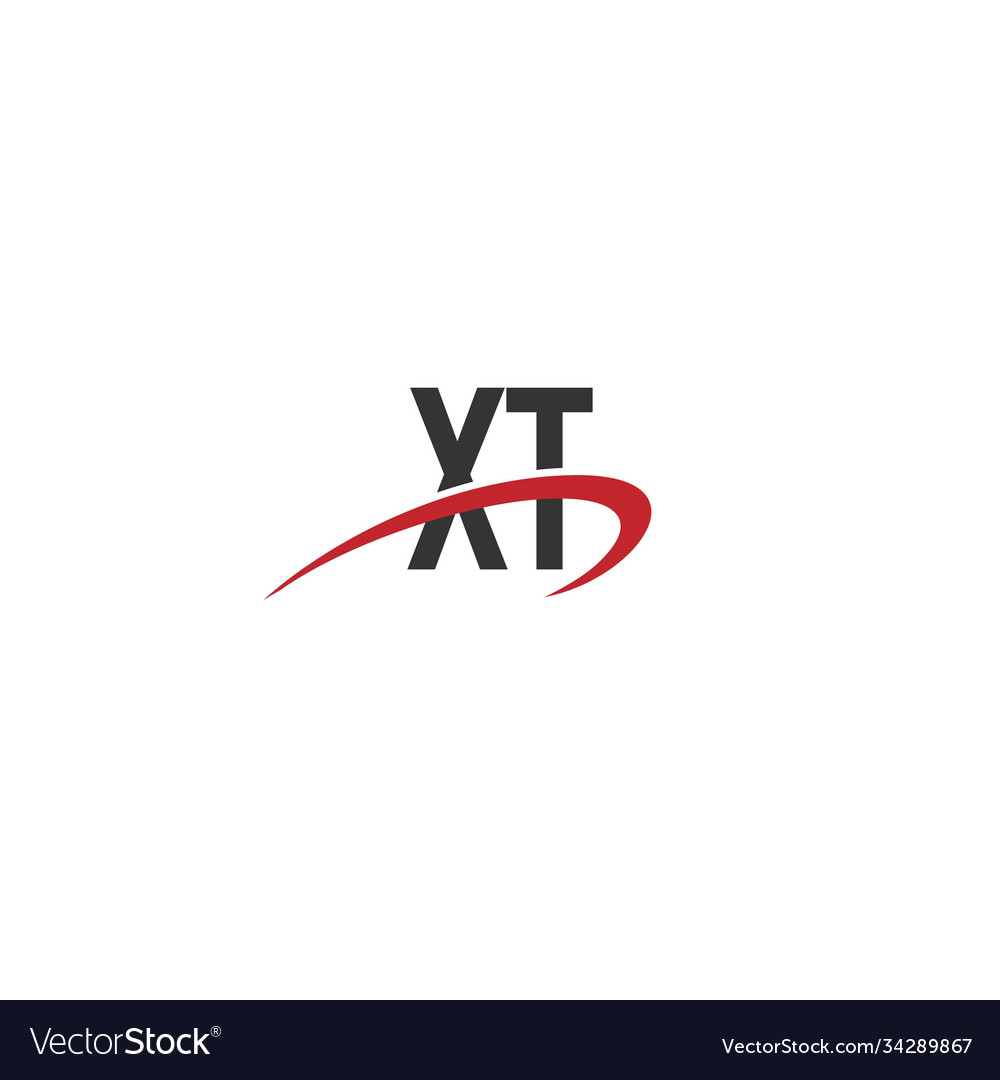 Initial letter xt linked swoosh monogram logo