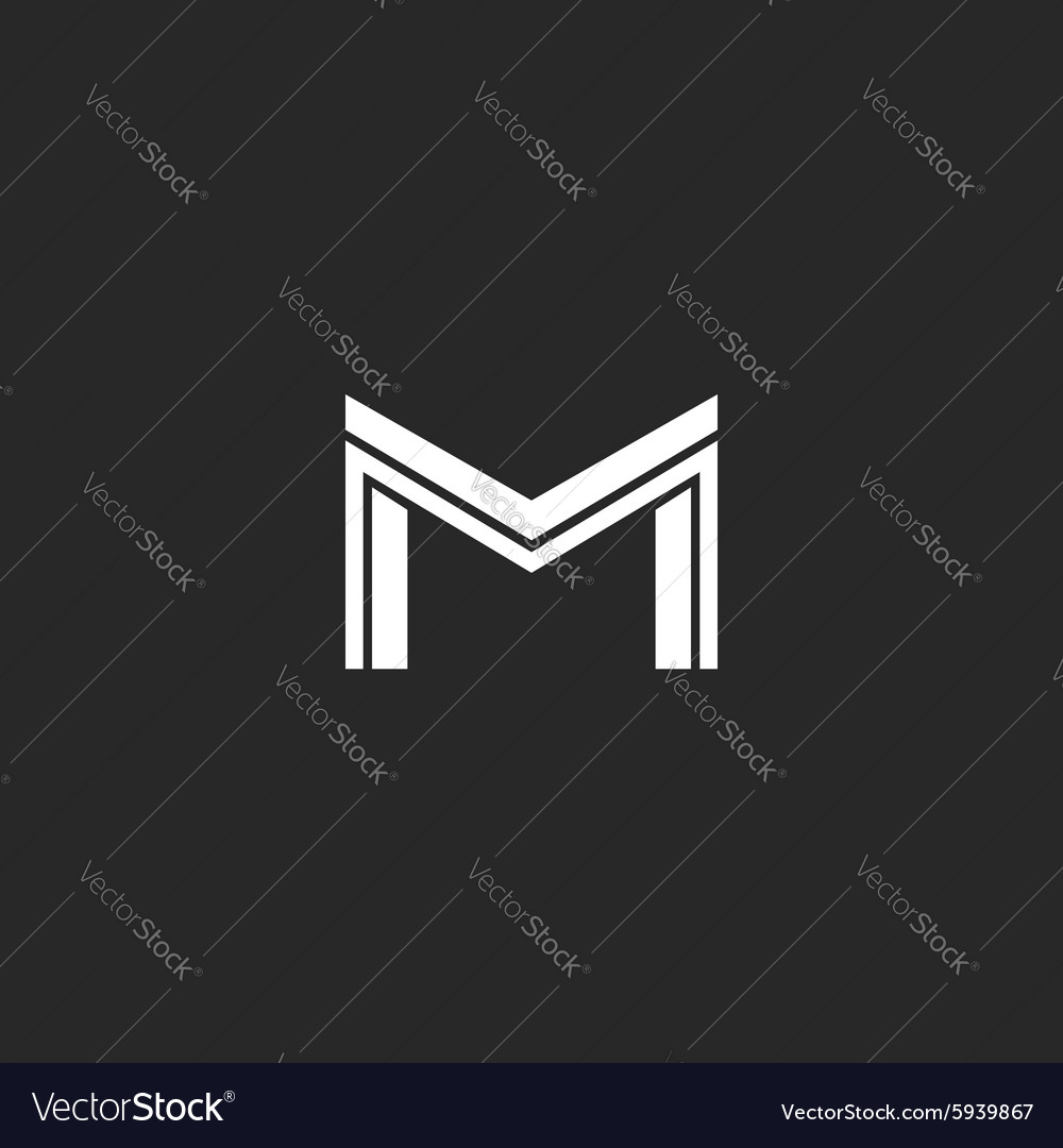 M letter logo line monogram modern concept idea Vector Image