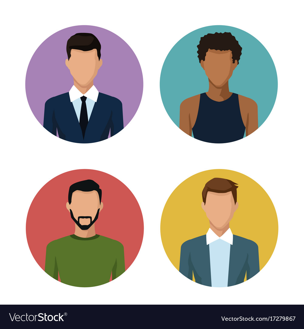 People round icons Royalty Free Vector Image - VectorStock