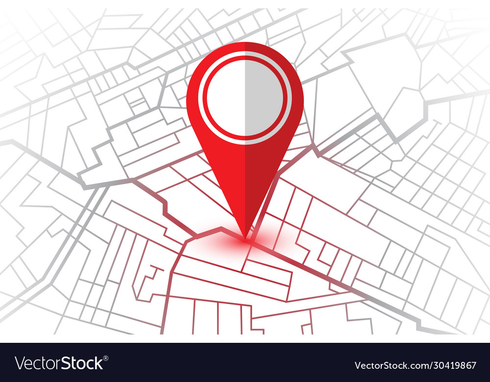 Pin in showing location on gps navigator map