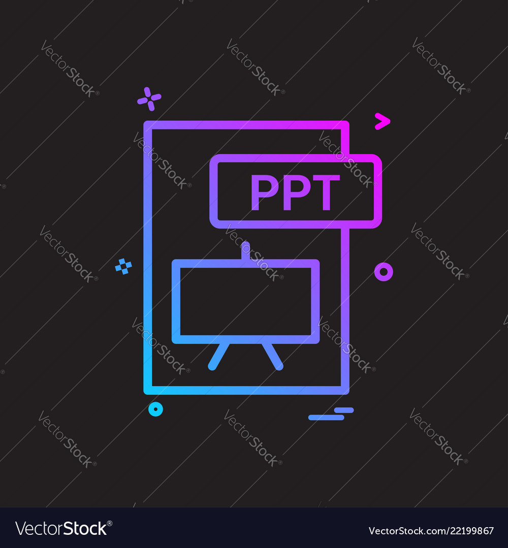 Ppt file format icon design Vector Image Ppt file format icon design
