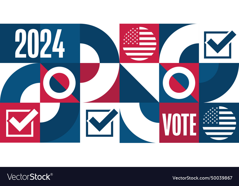 Presidential election 2024 template Royalty Free Vector