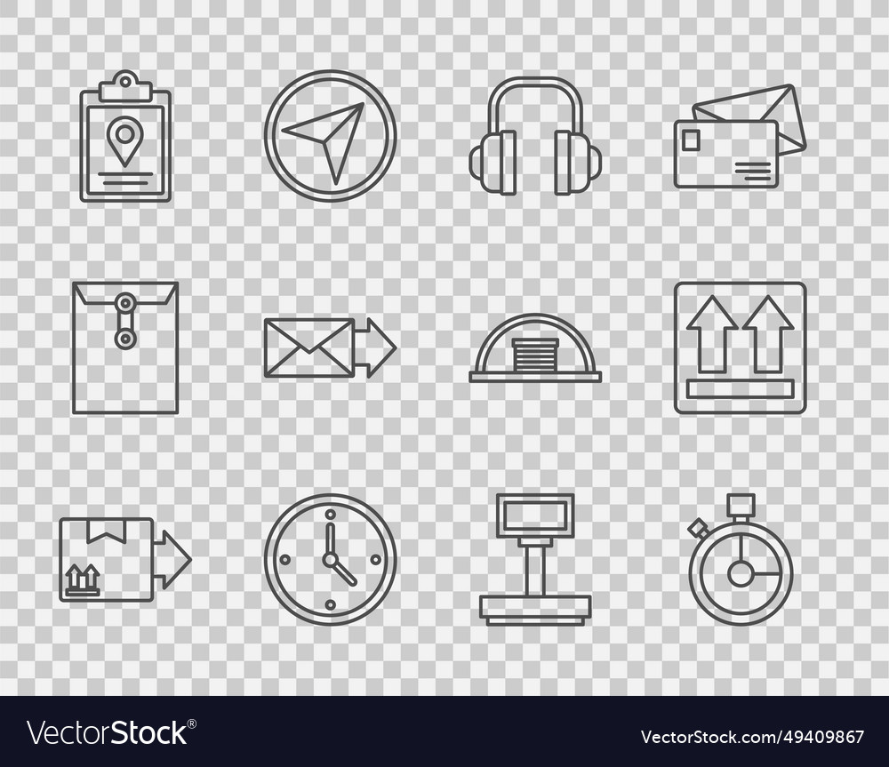 Set line cardboard box with traffic symbol fast vector image Set line cardboard box with traffic symbol fast