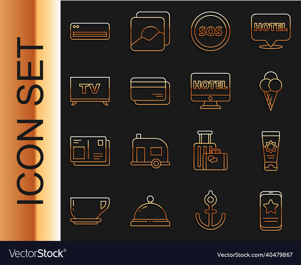 Set line mobile with review rating sunscreen vector image Set line mobile with review rating sunscreen