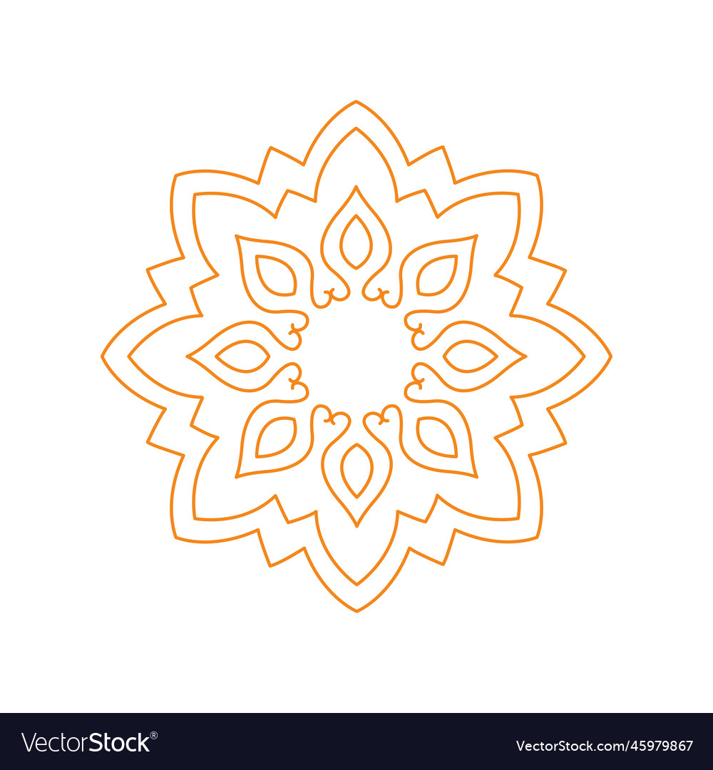 Simple gold mandala isolated on white Royalty Free Vector