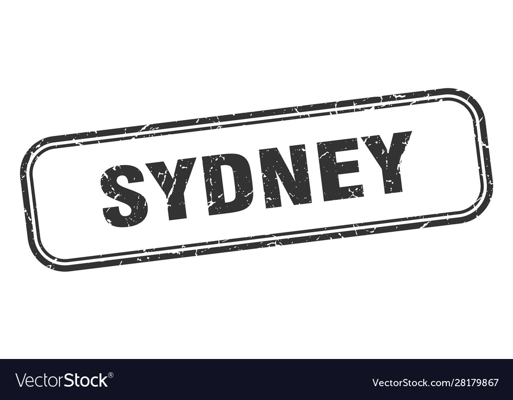 Sydney stamp black grunge isolated sign