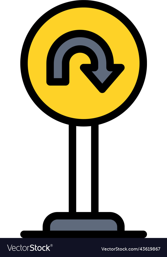 U turn sign icon location map and navigation