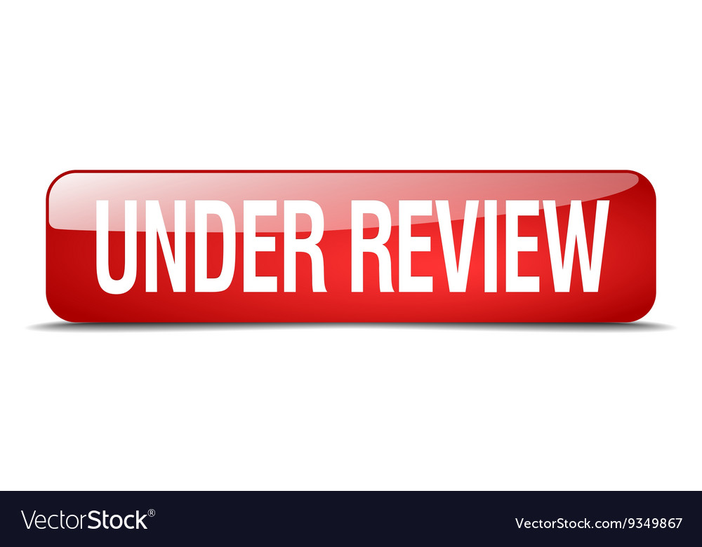 Under review red square 3d realistic isolated web