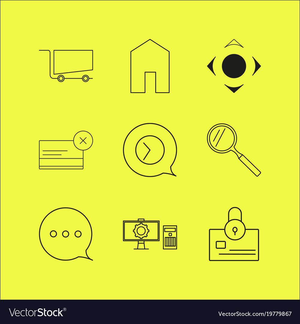 Web linear icon set simple outline icons