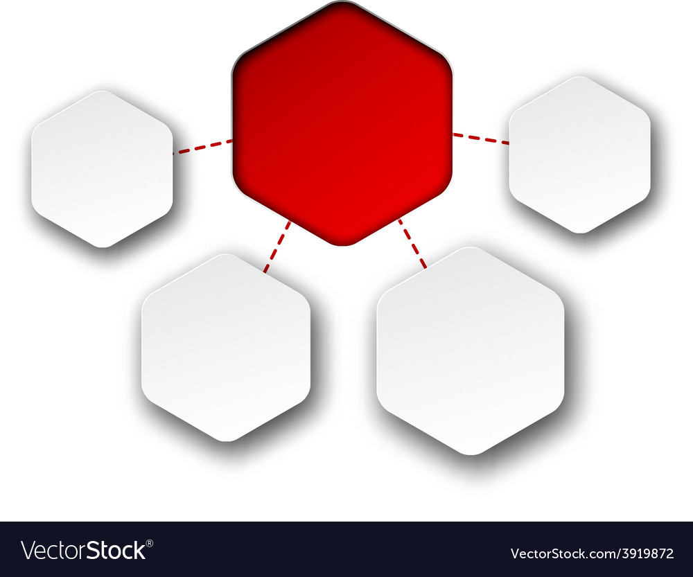 Abstract infographics with paper hexagonal notes