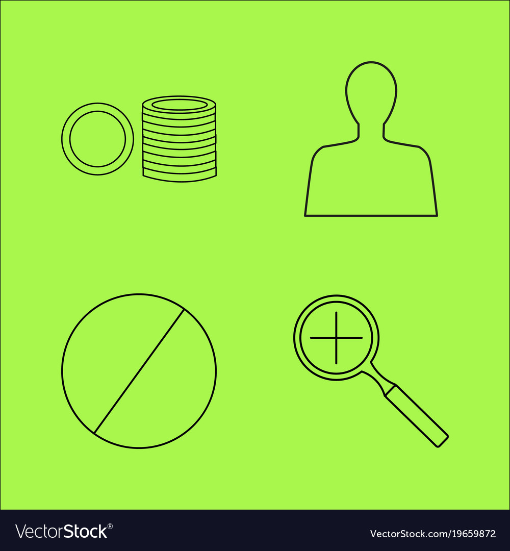 Basic content simple linear outline icon set