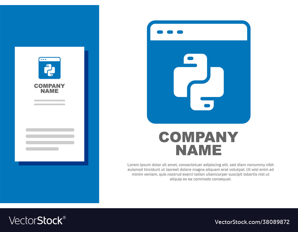 Blue python programming language icon isolated