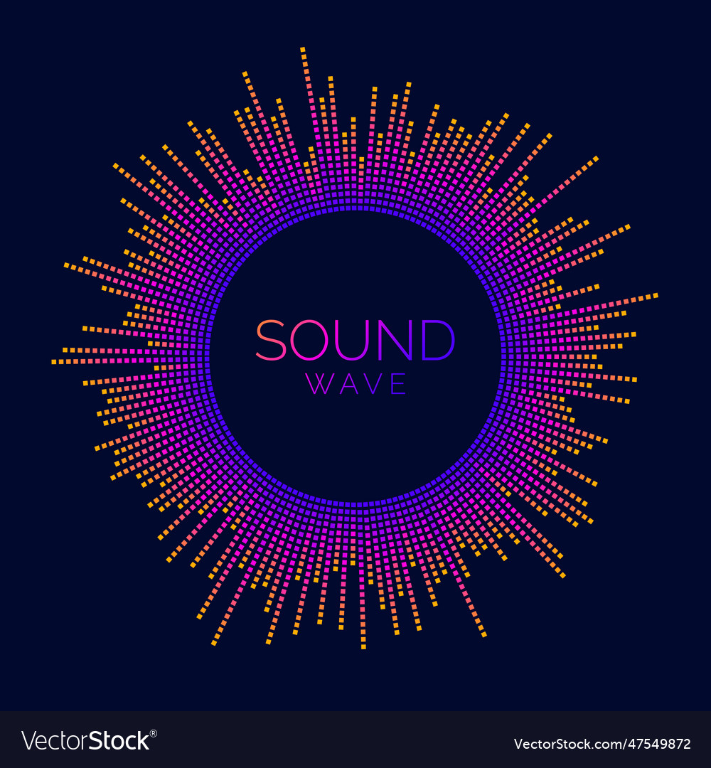 Circle sound wave visualization bar dotted music Vector Image