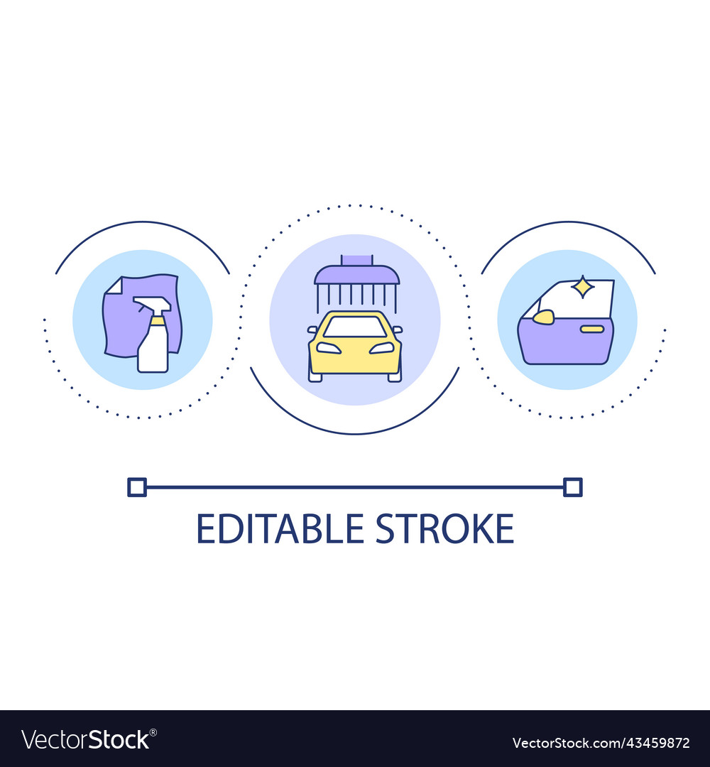Clean your car loop concept icon vector image Clean your car loop concept icon