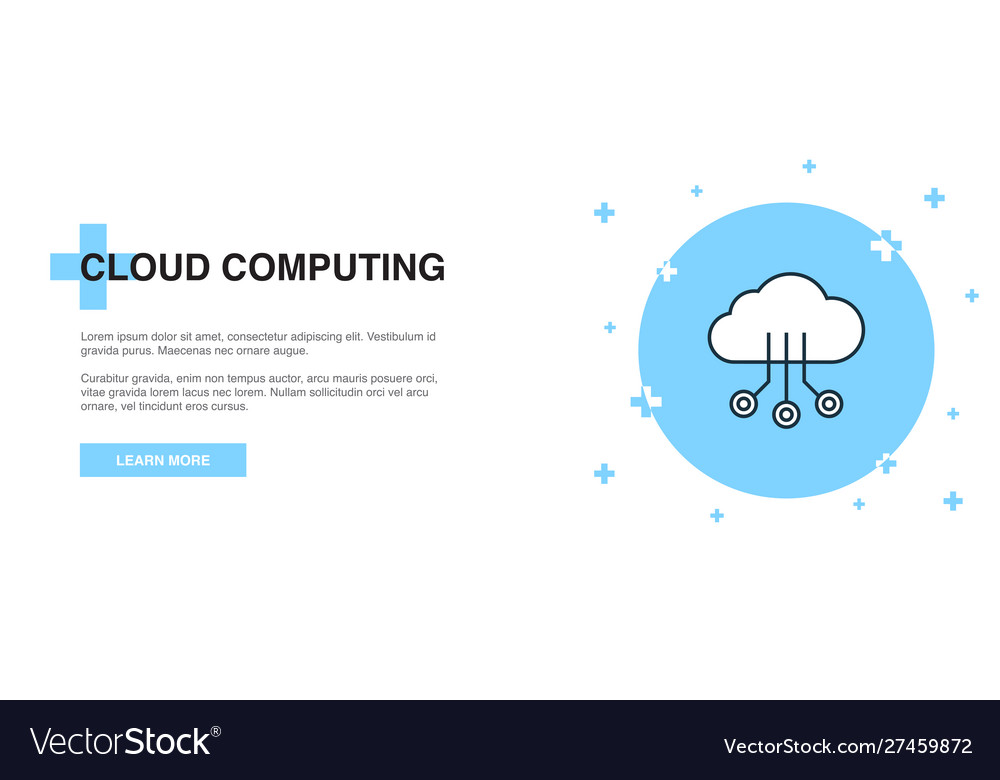 Cloud computing icon banner outline template