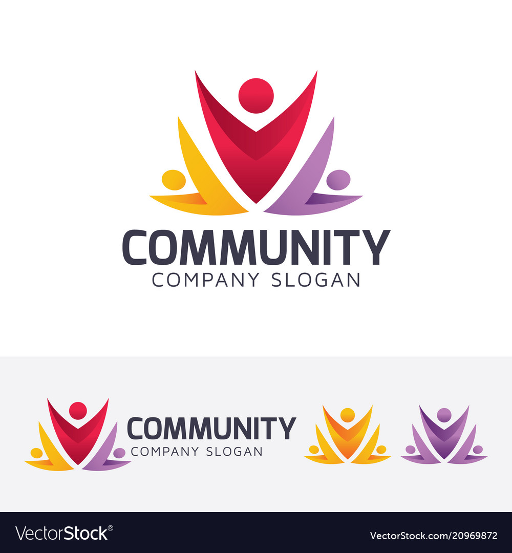 Community logo design Royalty Free Vector Image