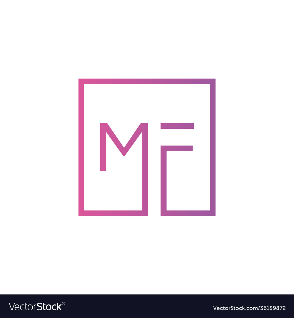 Creative initial letter mf square logo design Vector Image