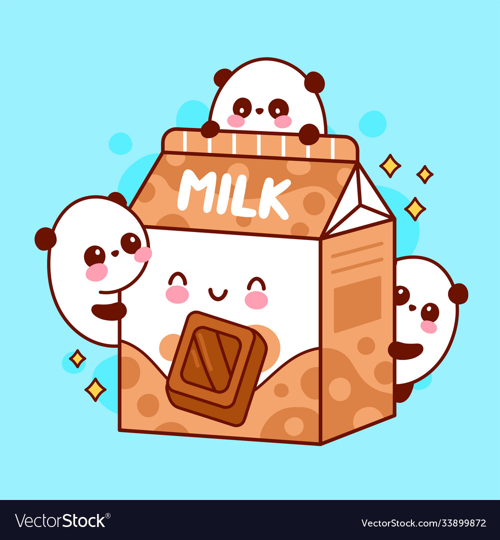 Cute happy funny flavored chocolate milk Vector Image