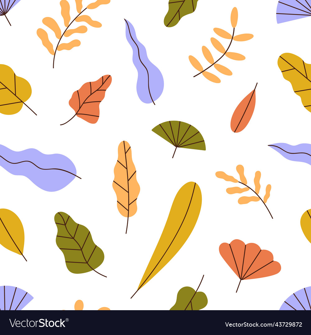 Fall leaf pattern seamless background texture