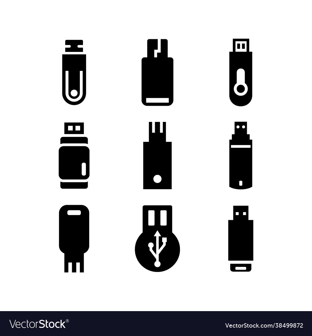 Flash disk icon set Vector Image Flash disk icon set