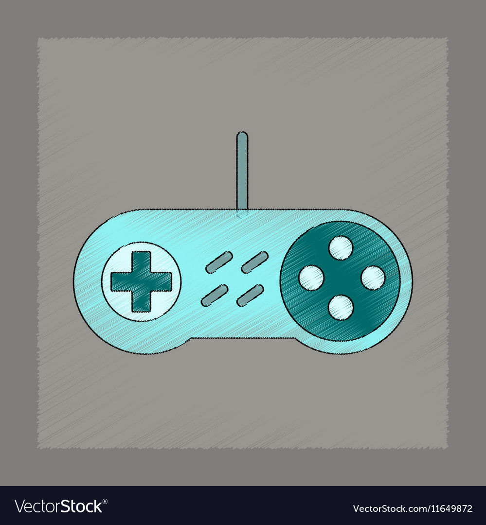Flat shading style icon game joystick