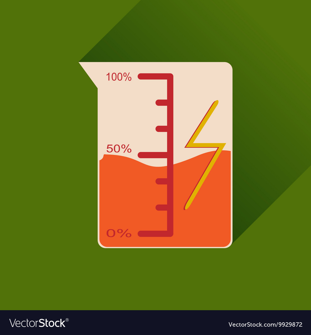 Flat web icon with long shadow mobile battery