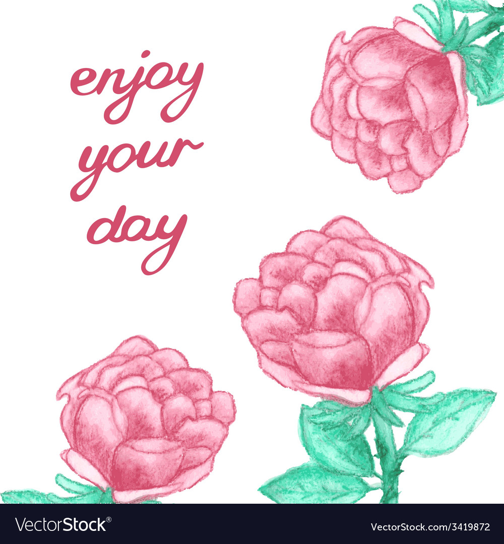 Inspirational card with watercolor roses